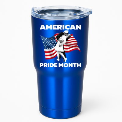 Patriotic American Pride Month Classic Wwii Soldier Kissing Nurse Tumbler