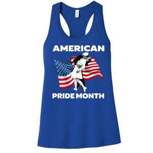 Patriotic American Pride Month Classic Wwii Soldier Kissing Nurse Women's Racerback Tank