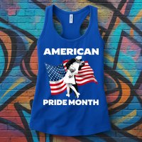 Patriotic American Pride Month Classic Wwii Soldier Kissing Nurse Womens Tank Top