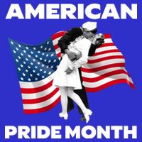 Patriotic American Pride Month Classic Wwii Soldier Kissing Nurse Womens Tank Top