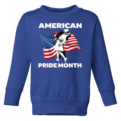 Patriotic American Pride Month Classic Wwii Soldier Kissing Nurse Toddler Sweatshirt