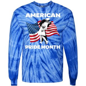 Patriotic American Pride Month Classic Wwii Soldier Kissing Nurse Tie-Dye Long Sleeve Shirt