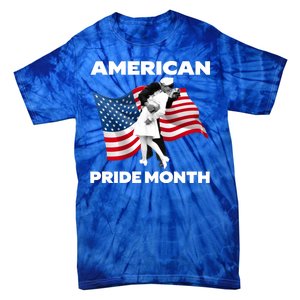 Patriotic American Pride Month Classic Wwii Soldier Kissing Nurse Tie-Dye T-Shirt