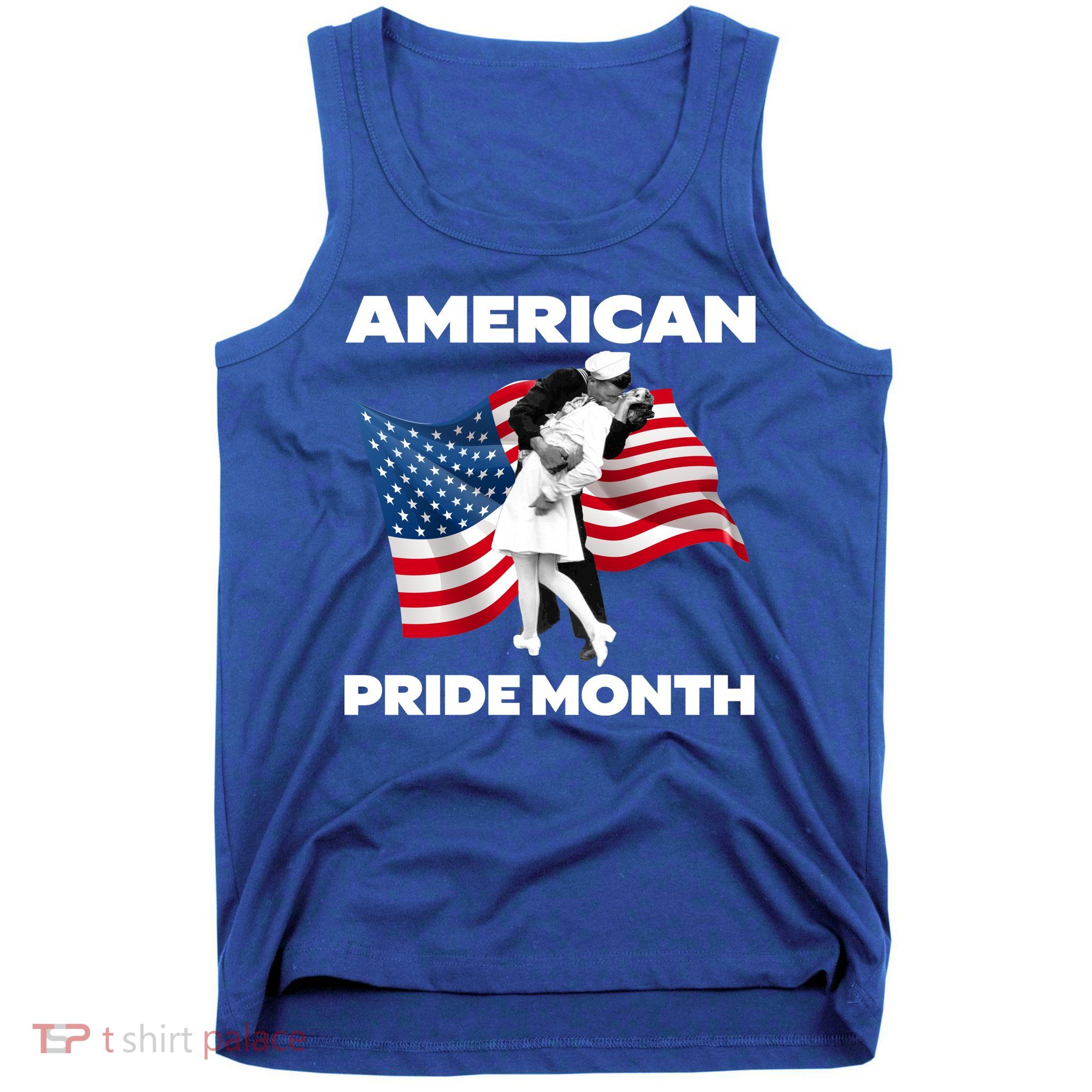Patriotic American Pride Month Classic Wwii Soldier Kissing Nurse Tank Top