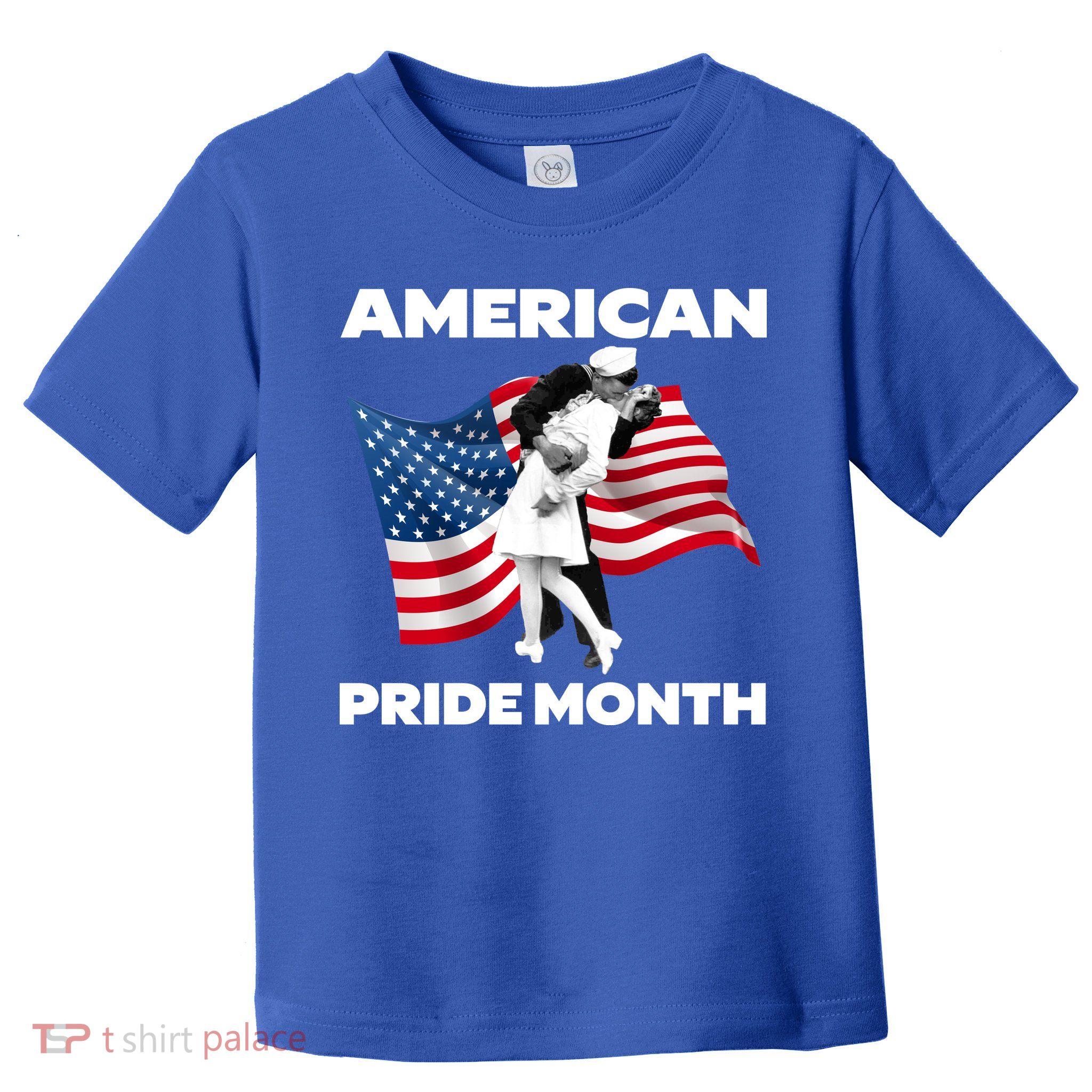 Patriotic American Pride Month Classic Wwii Soldier Kissing Nurse Toddler T-Shirt