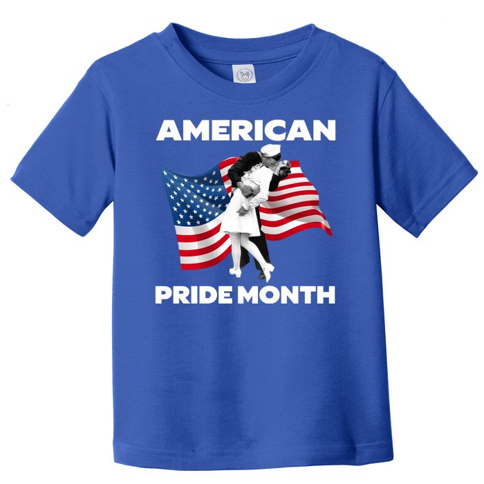 Patriotic American Pride Month Classic Wwii Soldier Kissing Nurse Toddler T-Shirt