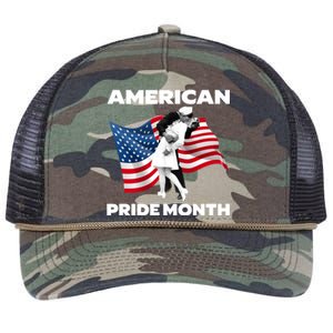 Patriotic American Pride Month Classic Wwii Soldier Kissing Nurse Retro Rope Trucker Hat Cap