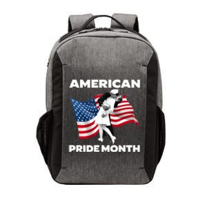 Patriotic American Pride Month Classic Wwii Soldier Kissing Nurse Vector Backpack