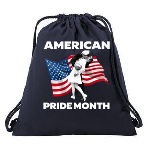 Patriotic American Pride Month Classic Wwii Soldier Kissing Nurse Drawstring Bag