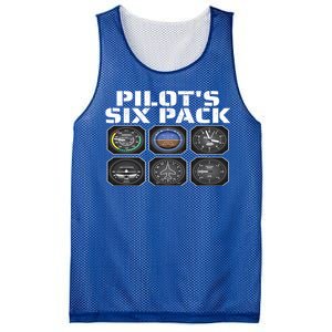 Pilot Aviation Pilots Six Pack Pilot Airplane Gift Mesh Reversible Basketball Jersey Tank