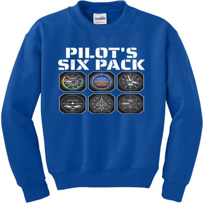 Pilot Aviation Pilots Six Pack Pilot Airplane Gift Kids Sweatshirt