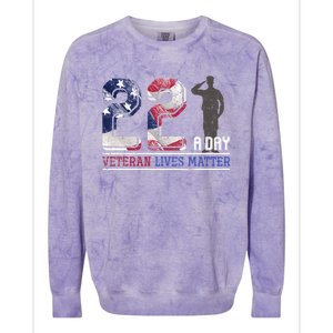 Patriotic America Proud Veterans Gift Veterans Day Great Gift Colorblast Crewneck Sweatshirt