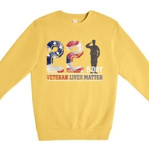 Patriotic America Proud Veterans Gift Veterans Day Great Gift Premium Crewneck Sweatshirt