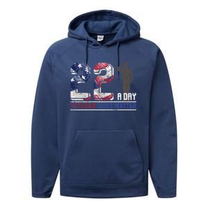 Patriotic America Proud Veterans Gift Veterans Day Great Gift Performance Fleece Hoodie