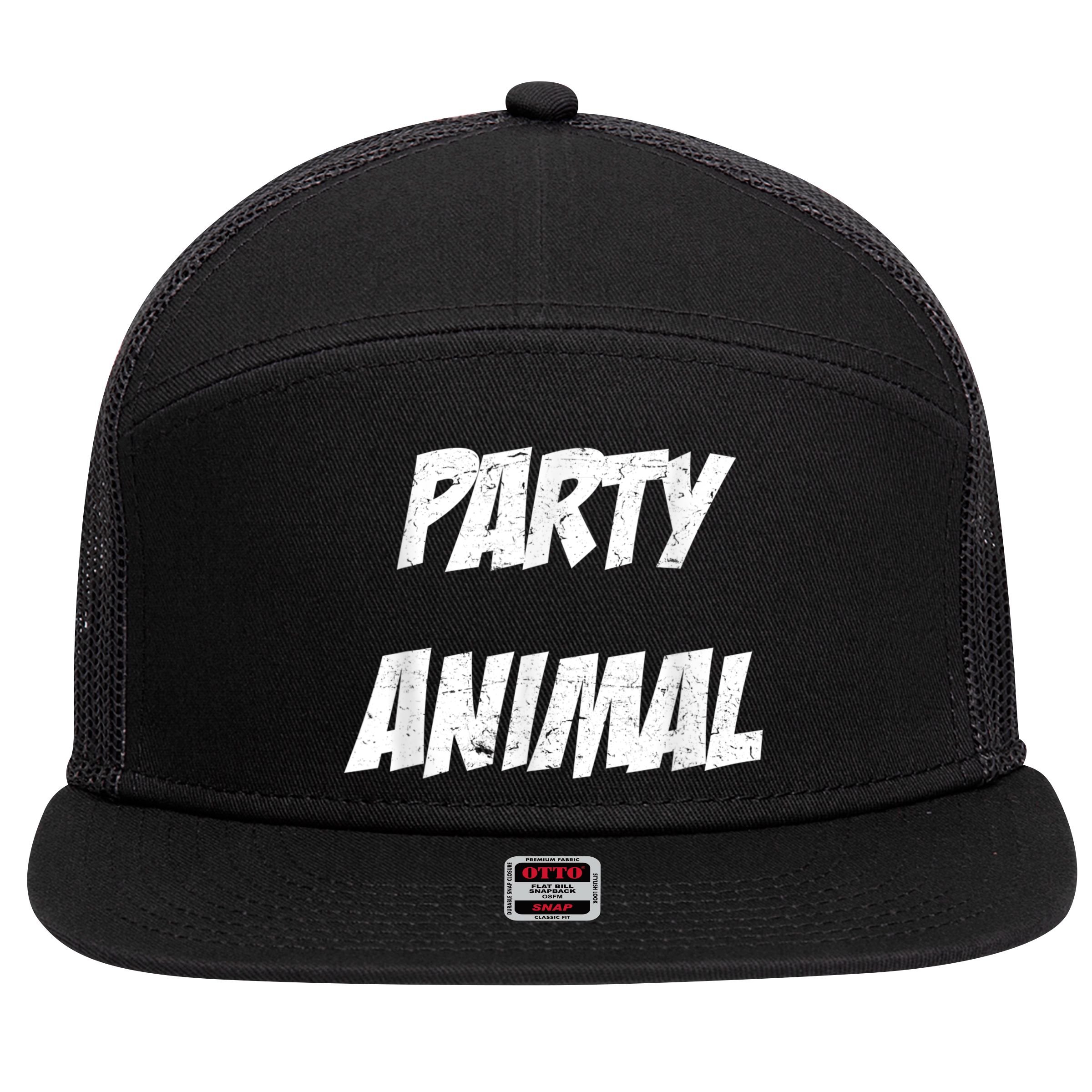 Party Animal 7 Panel Mesh Trucker Snapback Hat