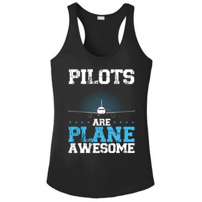 Pilots Are Plane Awesome Aviation Airline Pilot Long Sleeve Ladies PosiCharge Competitor Racerback Tank