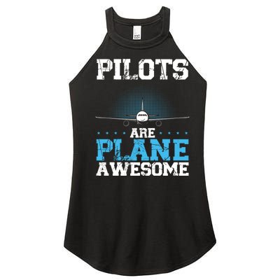 Pilots Are Plane Awesome Aviation Airline Pilot Long Sleeve Women’s Perfect Tri Rocker Tank