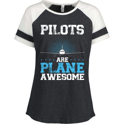 Pilots Are Plane Awesome Aviation Airline Pilot Long Sleeve Enza Ladies Jersey Colorblock Tee