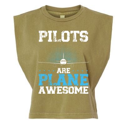 Pilots Are Plane Awesome Aviation Airline Pilot Long Sleeve Garment-Dyed Women's Muscle Tee