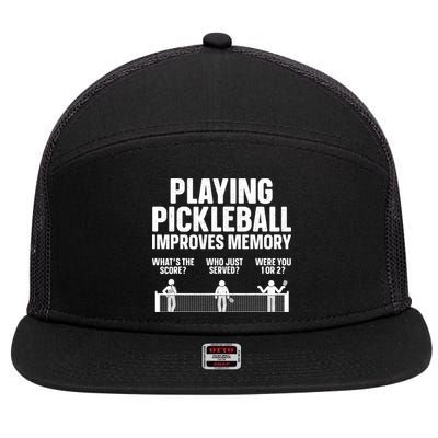 Pickleball Art Paddle Sport Pickleball Lover 7 Panel Mesh Trucker Snapback Hat
