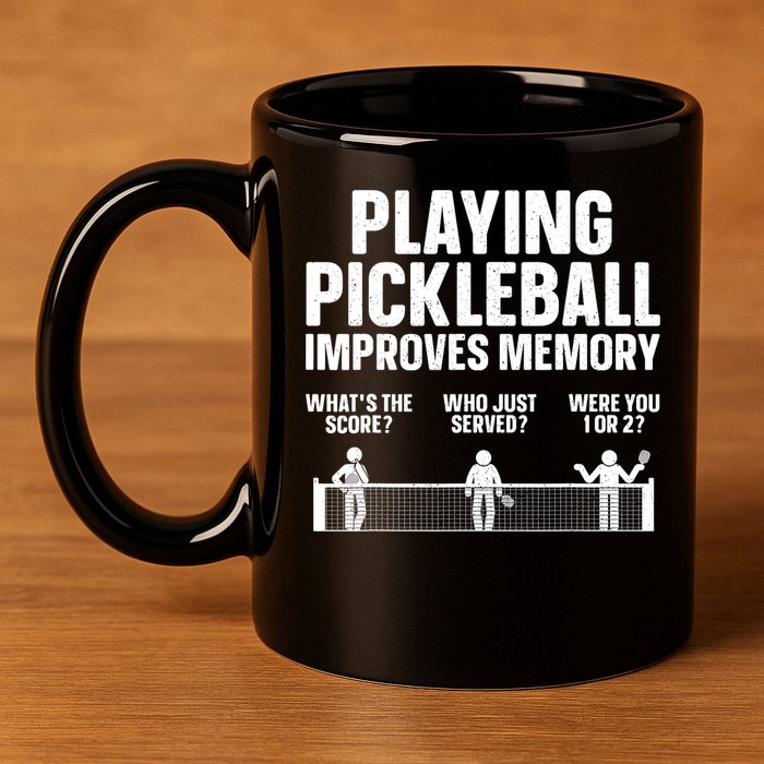 Pickleball Art Paddle Sport Pickleball Lover 11oz C Handle Ceramic Mug