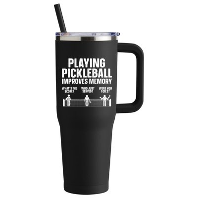 Pickleball Art Paddle Sport Pickleball Lover 40oz Vacuum Insulated Stainless Steel Travel Tumbler