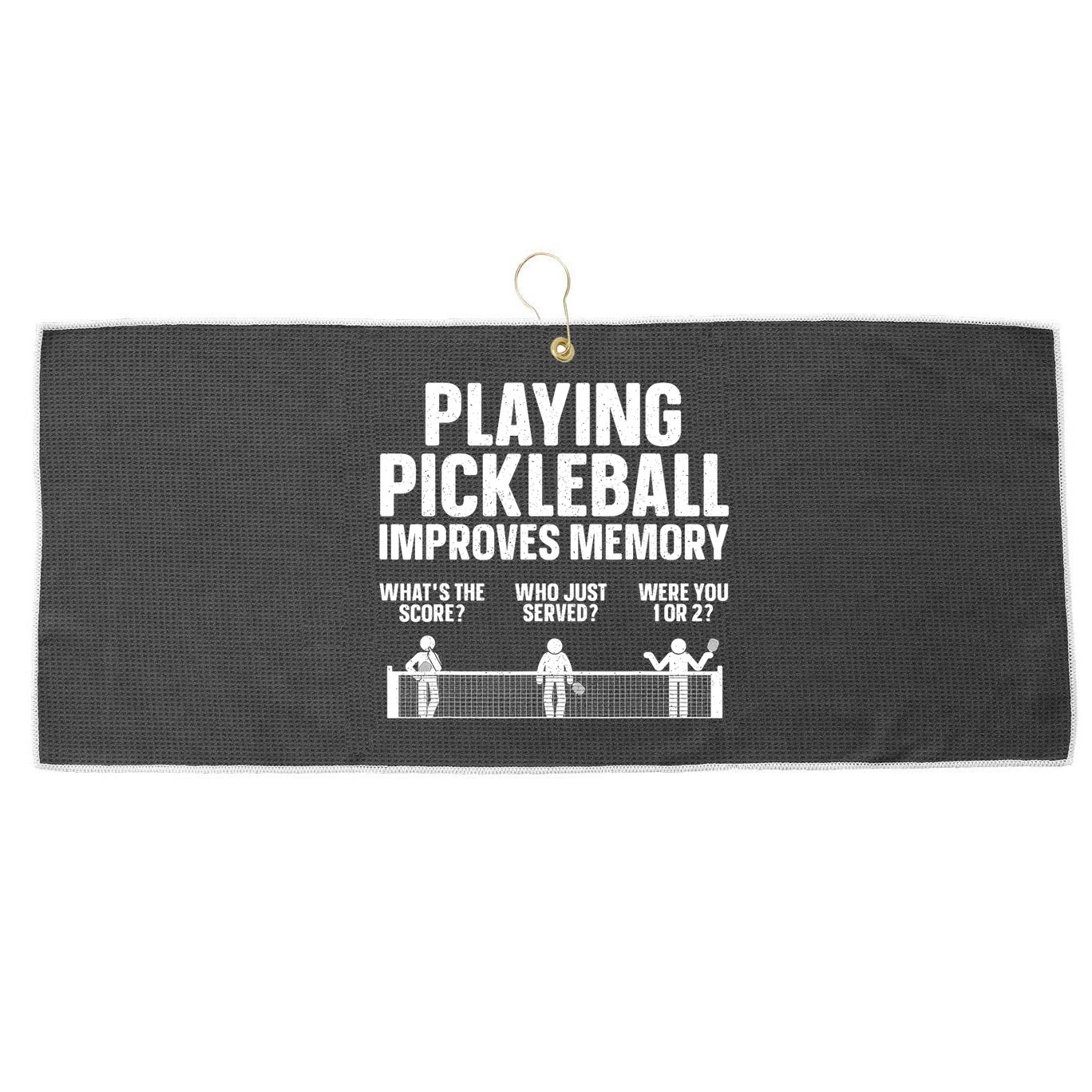 Pickleball Art Paddle Sport Pickleball Lover Large Microfiber Waffle Golf Towel