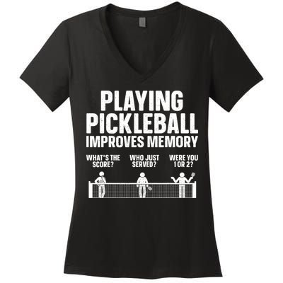 Pickleball Art Paddle Sport Pickleball Lover Women's V-Neck T-Shirt