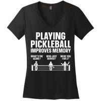 Pickleball Art Paddle Sport Pickleball Lover Women's V-Neck T-Shirt