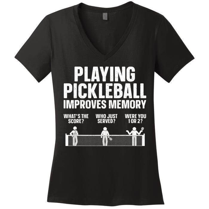Pickleball Art Paddle Sport Pickleball Lover Women's V-Neck T-Shirt