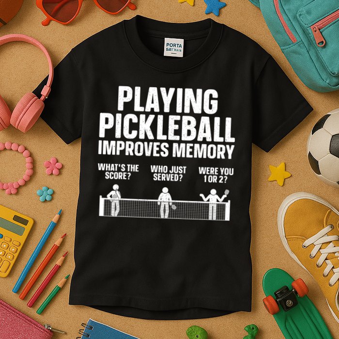 Pickleball Art Paddle Sport Pickleball Lover Kids T-Shirt