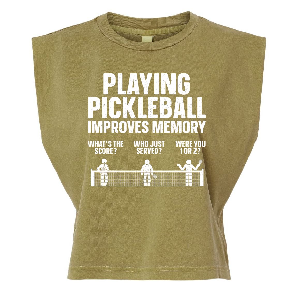 Pickleball Art Paddle Sport Pickleball Lover Garment-Dyed Women's Muscle Tee