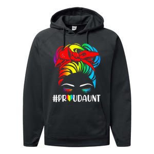 Proud Aunt Pride LGBT Flag Gay Lesbian Matching Family Performance Fleece Hoodie