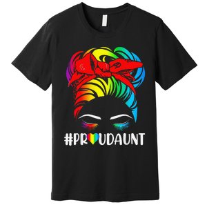 Proud Aunt Pride LGBT Flag Gay Lesbian Matching Family Premium T-Shirt