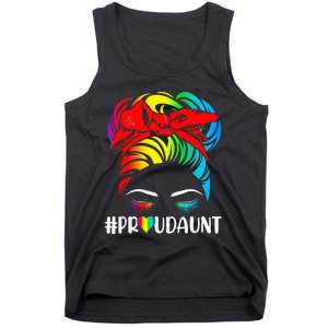 Proud Aunt Pride LGBT Flag Gay Lesbian Matching Family Tank Top