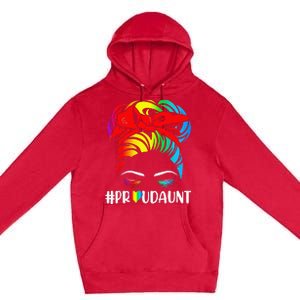 Proud Aunt Pride LGBT Flag Gay Lesbian Matching Family Premium Pullover Hoodie