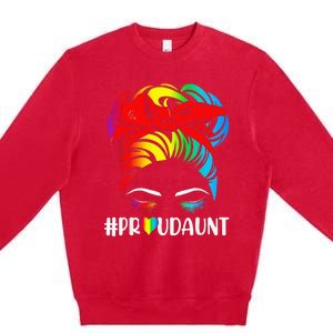 Proud Aunt Pride LGBT Flag Gay Lesbian Matching Family Premium Crewneck Sweatshirt