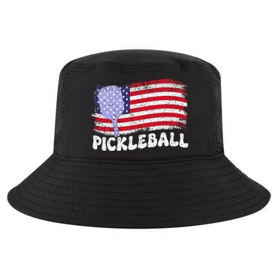 Patriotic American Pickleball Usa Flag Cool Comfort Performance Bucket Hat