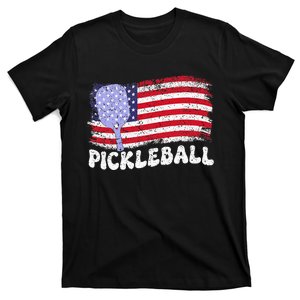 Patriotic American Pickleball Usa Flag T-Shirt