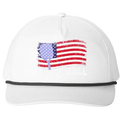 Patriotic American Pickleball Usa Flag Snapback Five-Panel Rope Hat