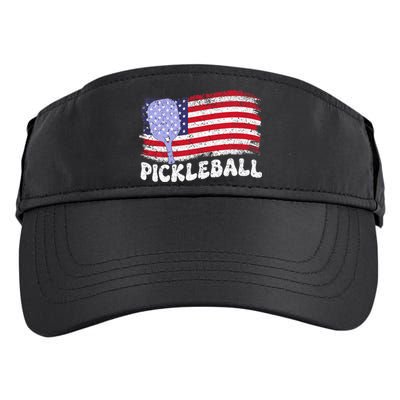 Patriotic American Pickleball Usa Flag Adult Drive Performance Visor