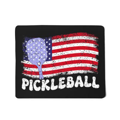 Patriotic American Pickleball Usa Flag Mousepad