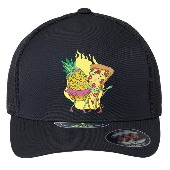 Pizza And Pineapple Dancing Flexfit Unipanel Trucker Cap