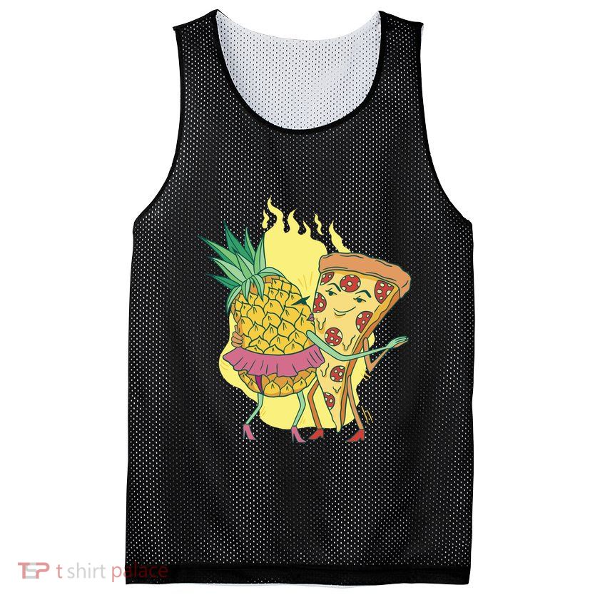 Pizza And Pineapple Dancing Mesh Reversible Basketball Jersey Tank
