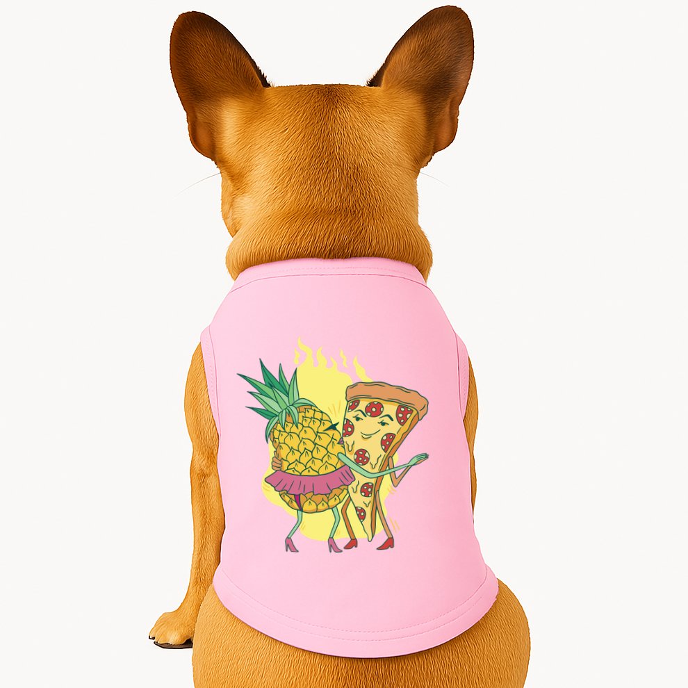 Pizza And Pineapple Dancing Doggie Tank