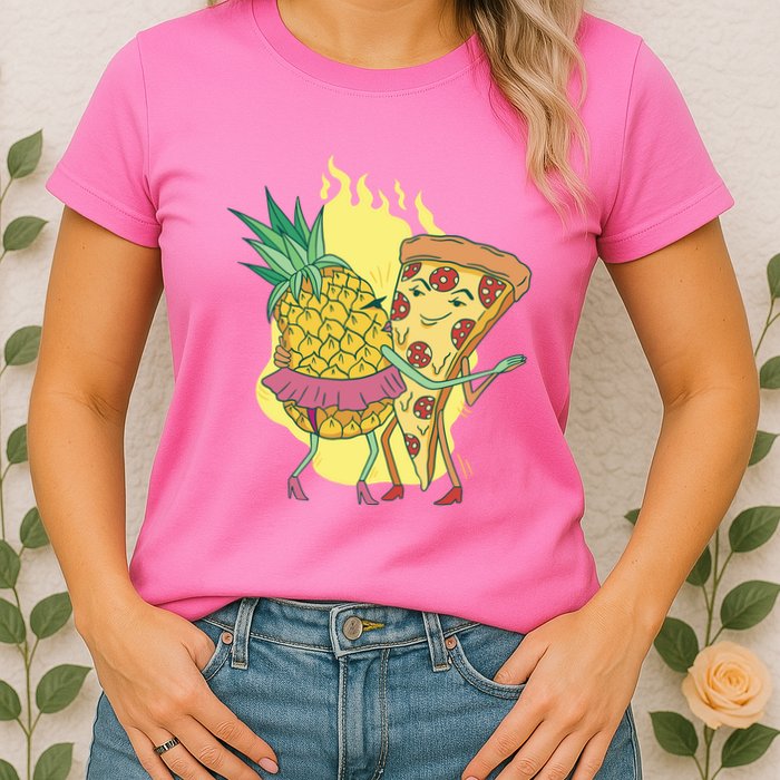 Pizza And Pineapple Dancing Womens T-Shirt