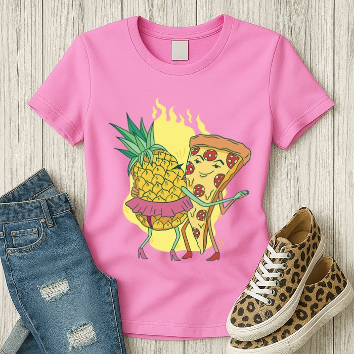 Pizza And Pineapple Dancing Womens T-Shirt
