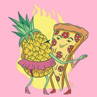Pizza And Pineapple Dancing Women's V-Neck T-Shirt