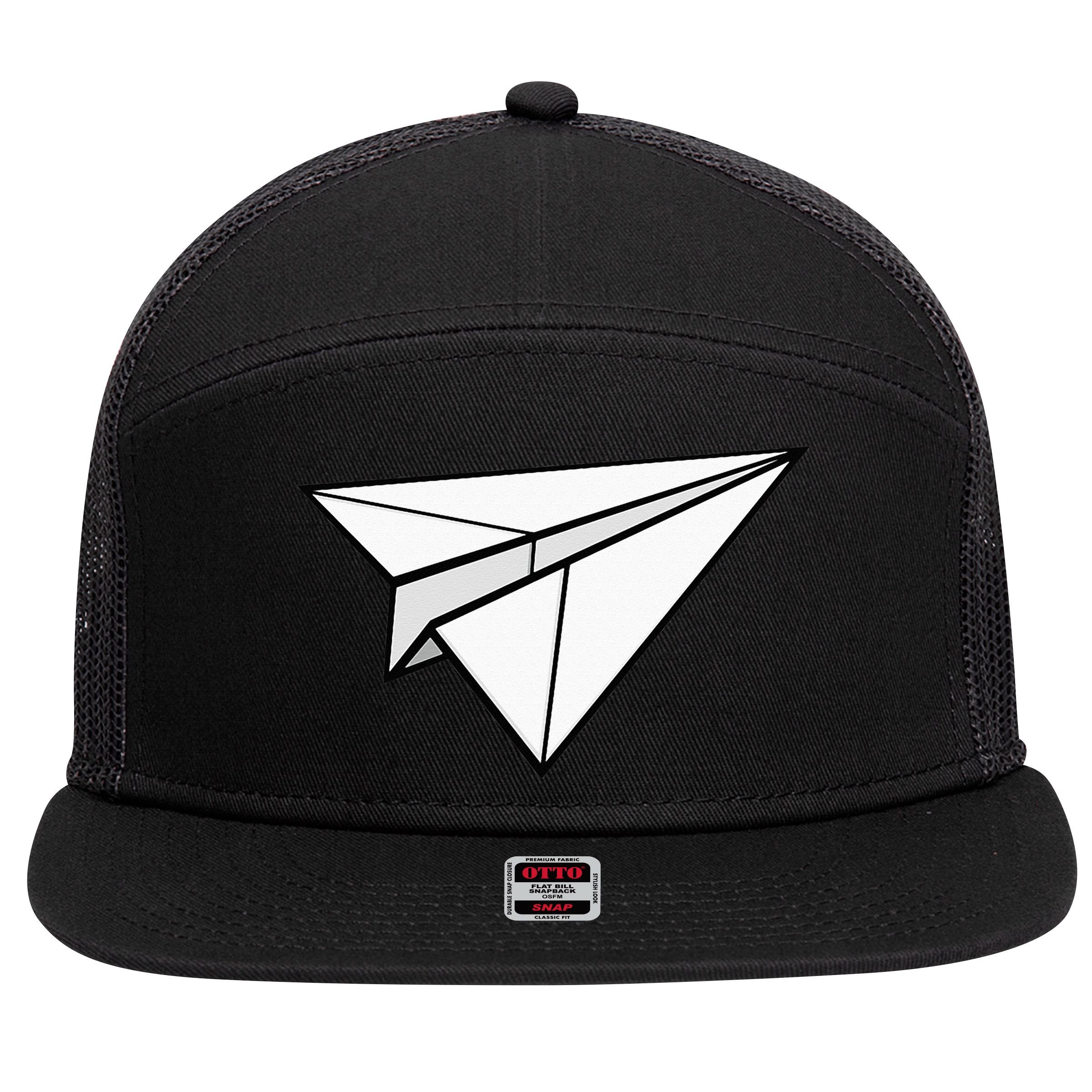 Paper Airplane 7 Panel Mesh Trucker Snapback Hat