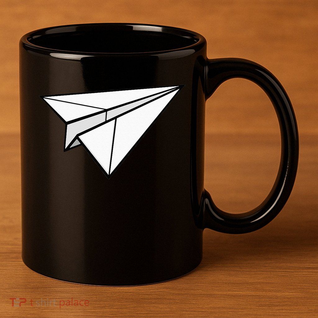 Paper Airplane 11oz C Handle Ceramic Mug